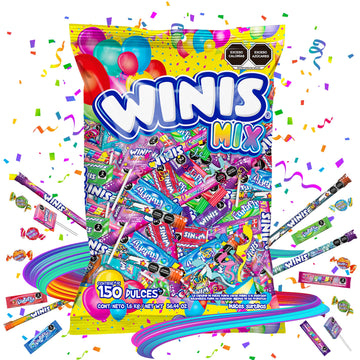 Bulk Taffy Candy Mix - 3.6 Lbs - 150 Individually Wrapped Party Candy - Easter Candy Assortment - Winis Mix Variety Of Mexican C