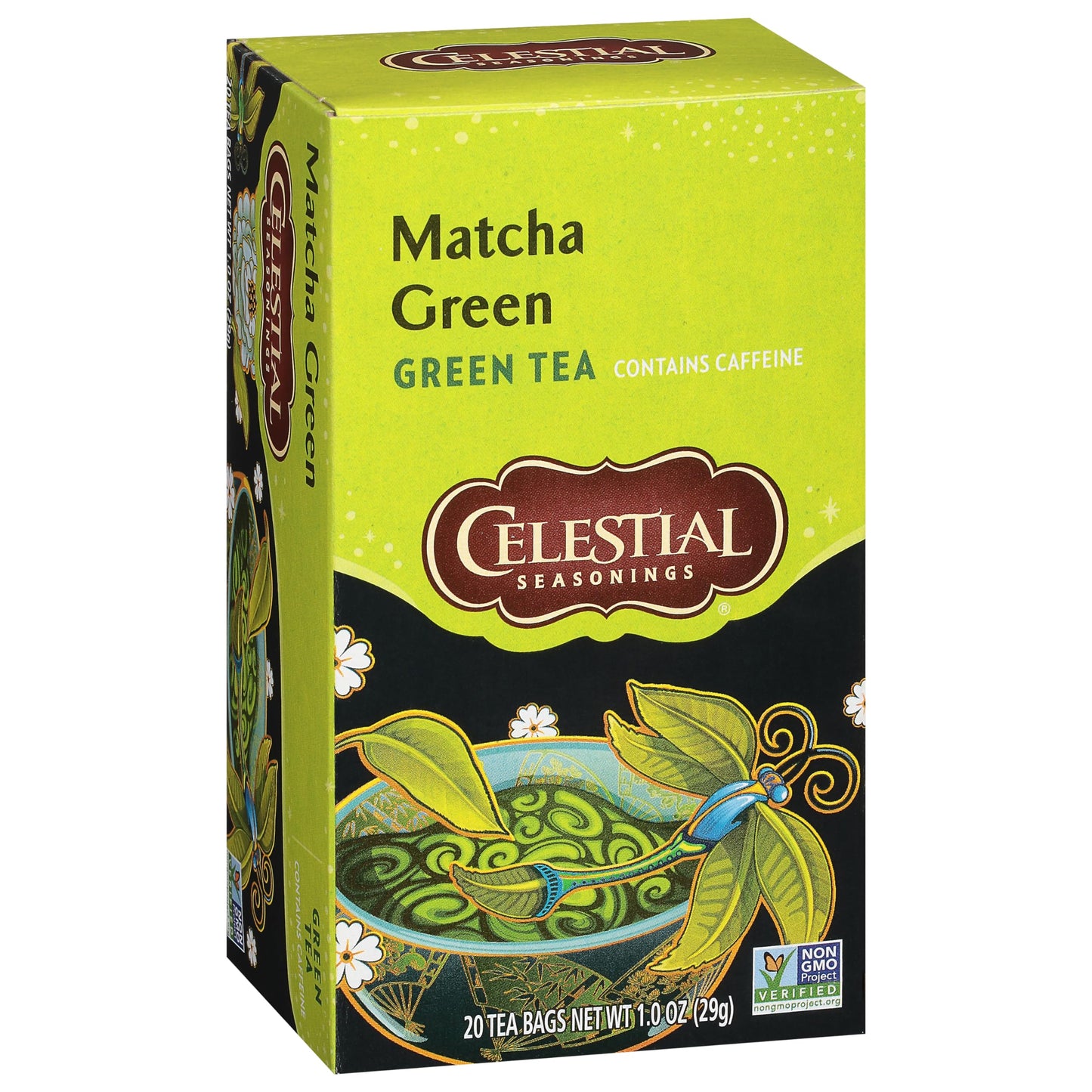 Celestial Seasonings Green Tea Matcha, Caffeine, 20 Tea Bags, Pack of 6, Natural