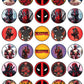 30 X Edible Cupcake Toppers - Red And Black Masked Themed Collection Of Edible Cake Decorations | Uncut Edible On Wafer Sheet
