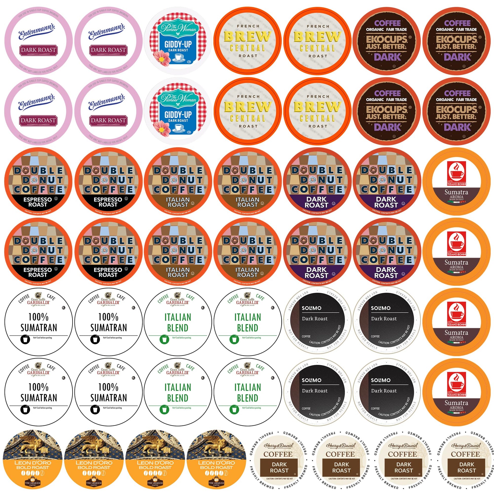 Perfect Samplers Dark Roast Single Serve Coffee Pods for Keurig, 50 Count