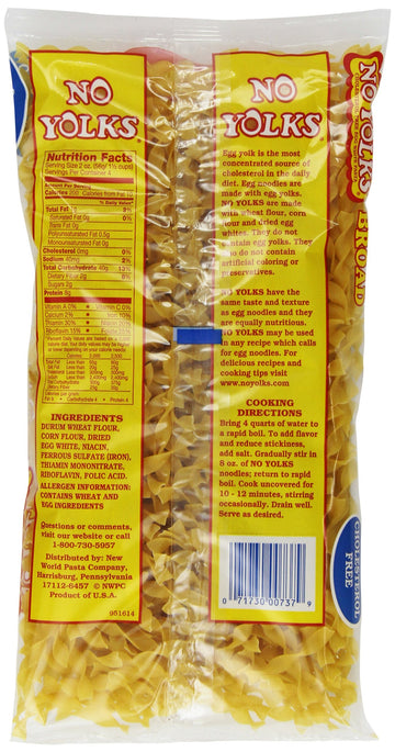 No Yolks Broad Egg Noodles, 8 Oz