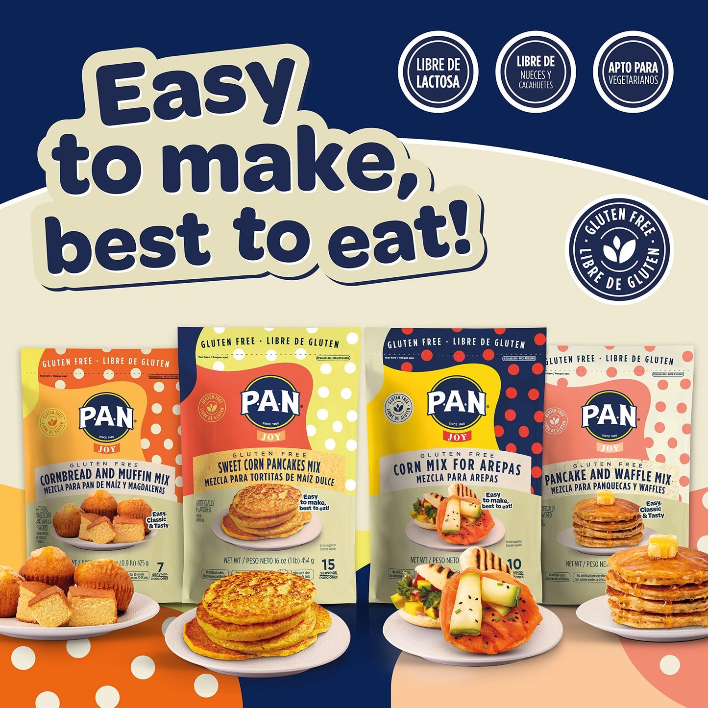 P.A.N Pancake and Waffle Mix - Gluten Free 1 lb. (Pack of 2)