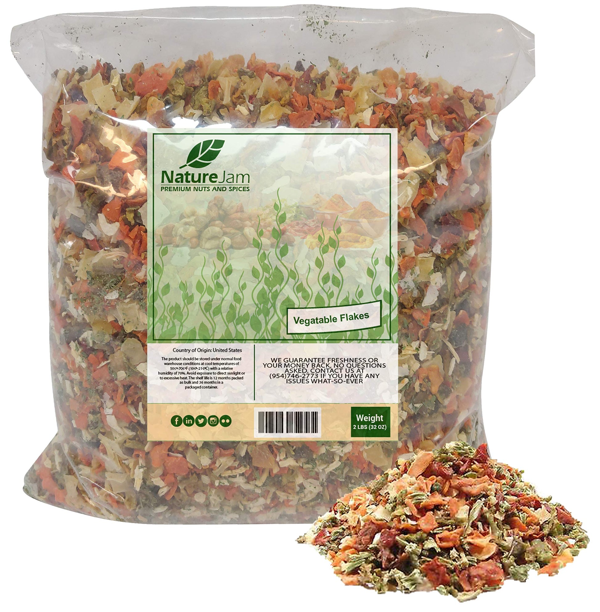 Naturejam Vegetable Soup Blend - Dried Dehydrated Vegetable Flakes, 32 Ounce (Pack of 1) for Ramen or Soup