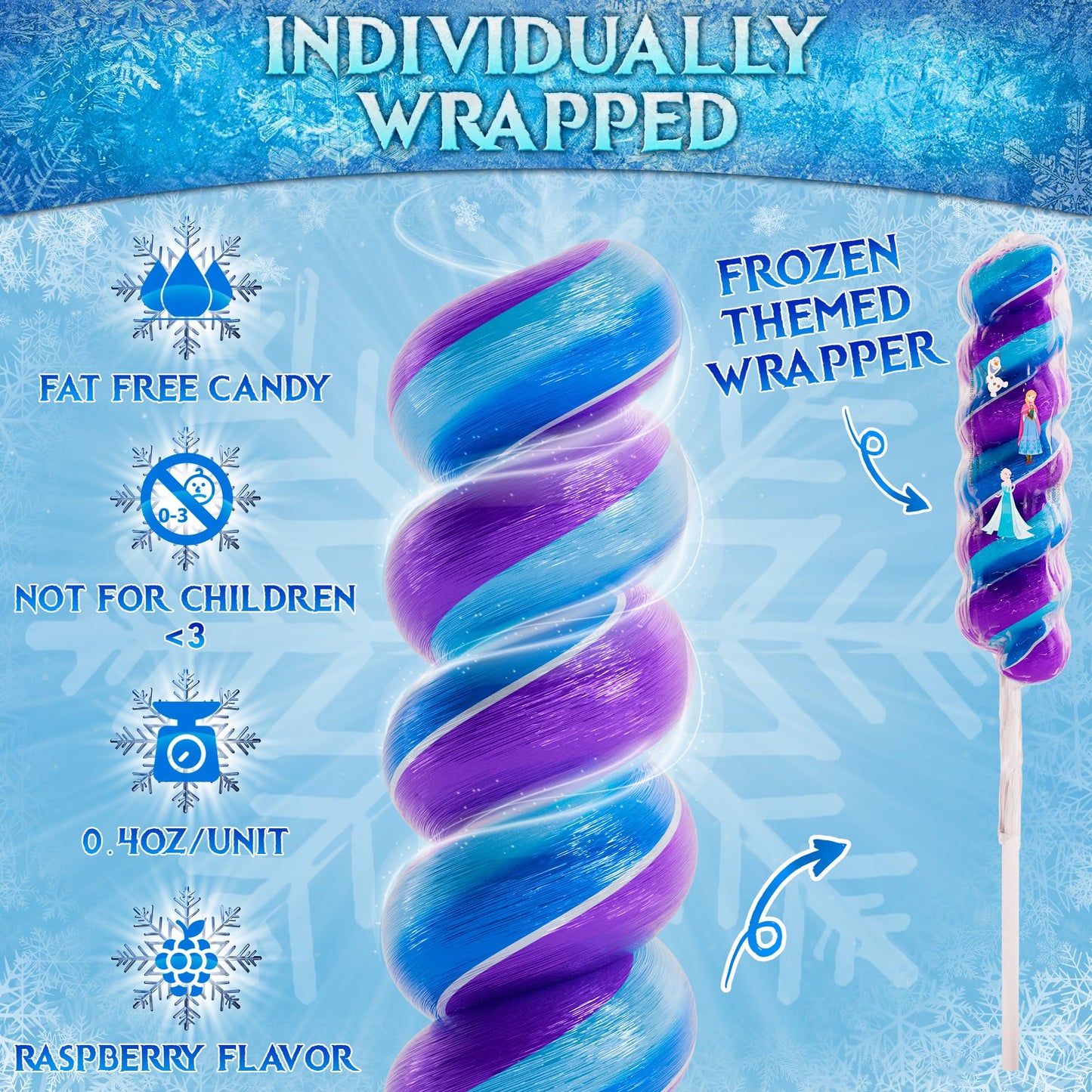 Disney Frozen Swirl Lollipops 20pk- Frozen Candy For Disney Frozen Party Favors & Frozen Party Decorations - Elsa And Anna Froze