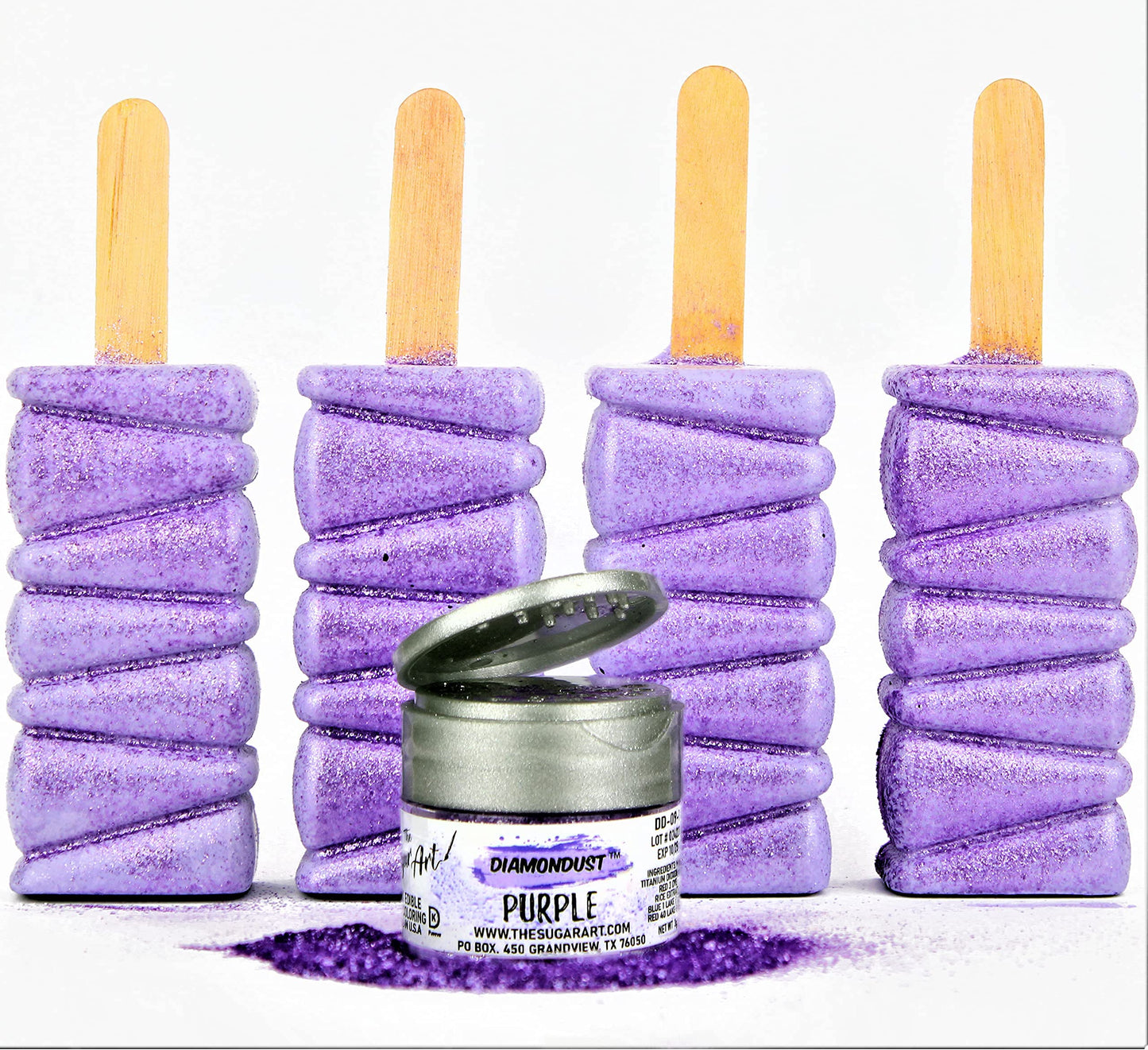 Purple Edible Glitter for Drinks, Cocktails, Cake Decorating, Strawberries, Chocolates & More | No Taste | 4g | 100% Food-Safe |