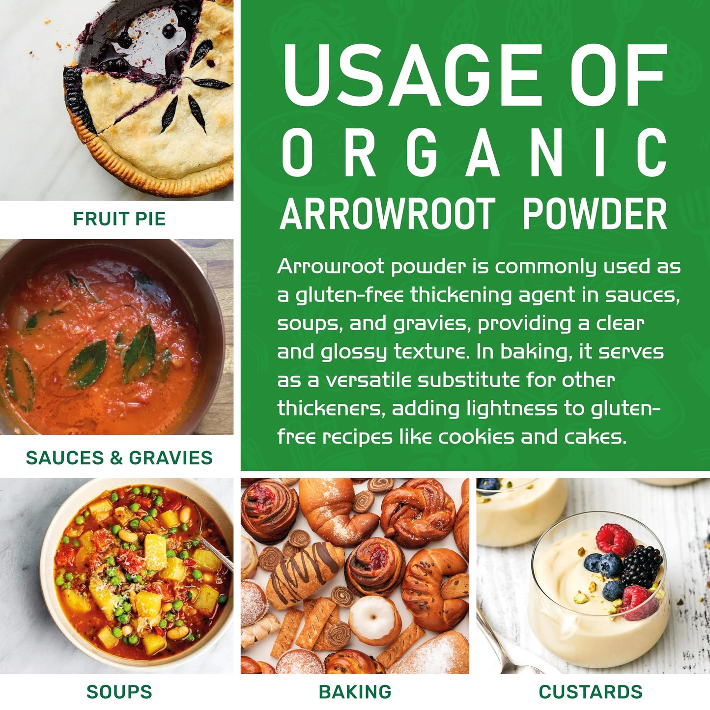 Jiva Organics Organic Arrowroot Flour (Powder) 8 Ounce Bag - Raw, Non-GMO