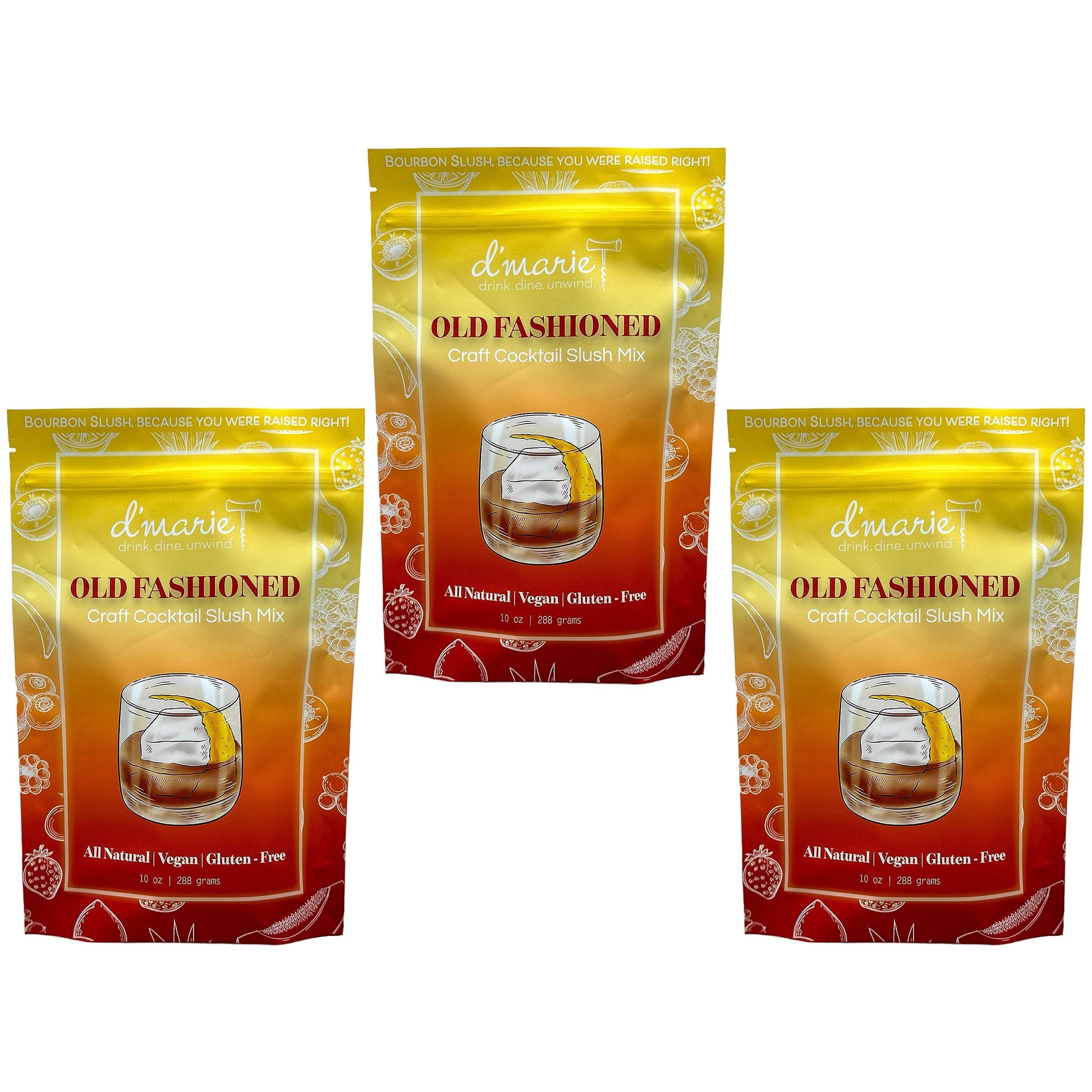 Frozen Mixed Flavor Drink Mix - Each Bag Makes 10 Old Fashioned Slushies - Drink Powder Pouches For Beverage-Style - All Natural Low Sugar Mixer  No Blender Needed  3 Pack