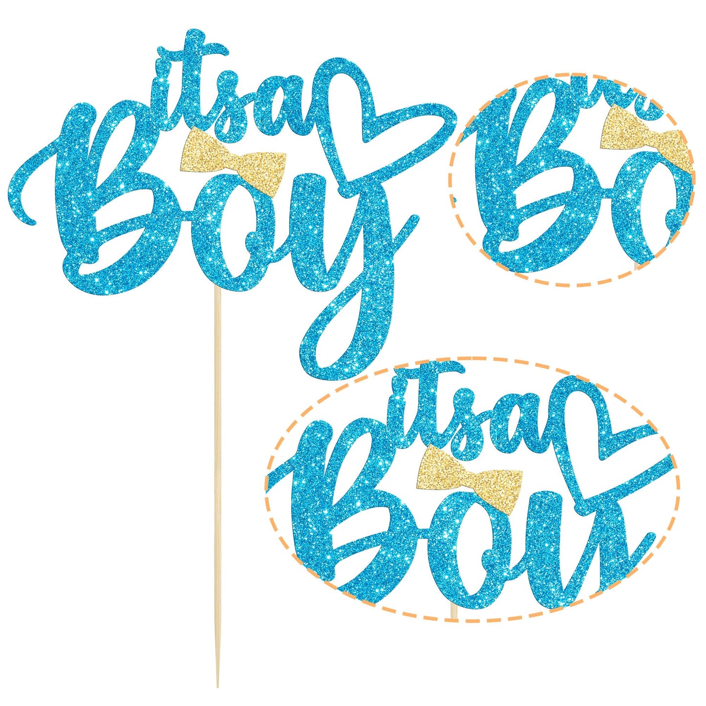 Gyufise 1 Pack Blue Glitter It'S A Boy Cake Topper Gender Reveal Cake Decoration Pick For Baby Shower Gender Reveal Baby Boy 1St
