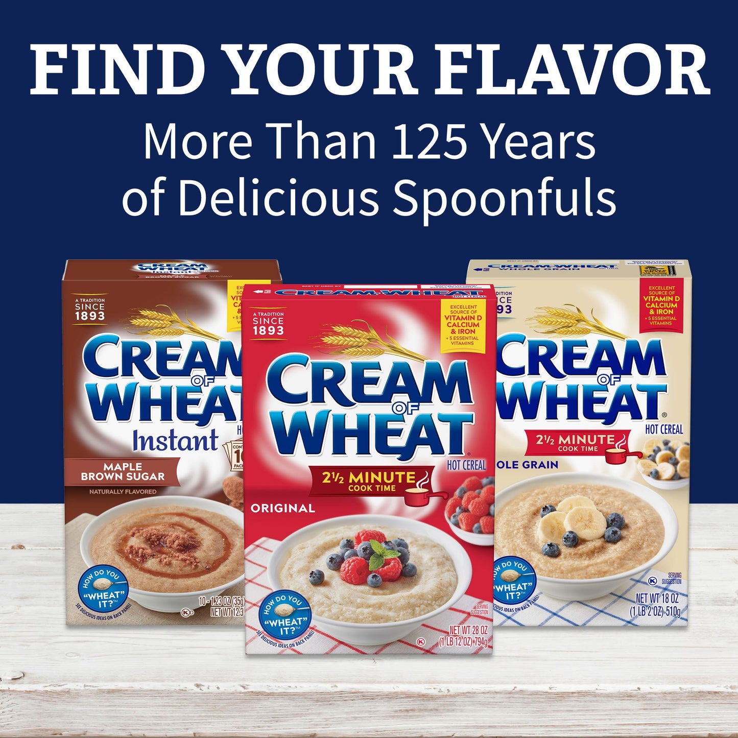 Cream of Wheat Whole Grain Hot Cereal, 2 1/2 Minute Cook Time, 18 Ounce (Pack of 12)