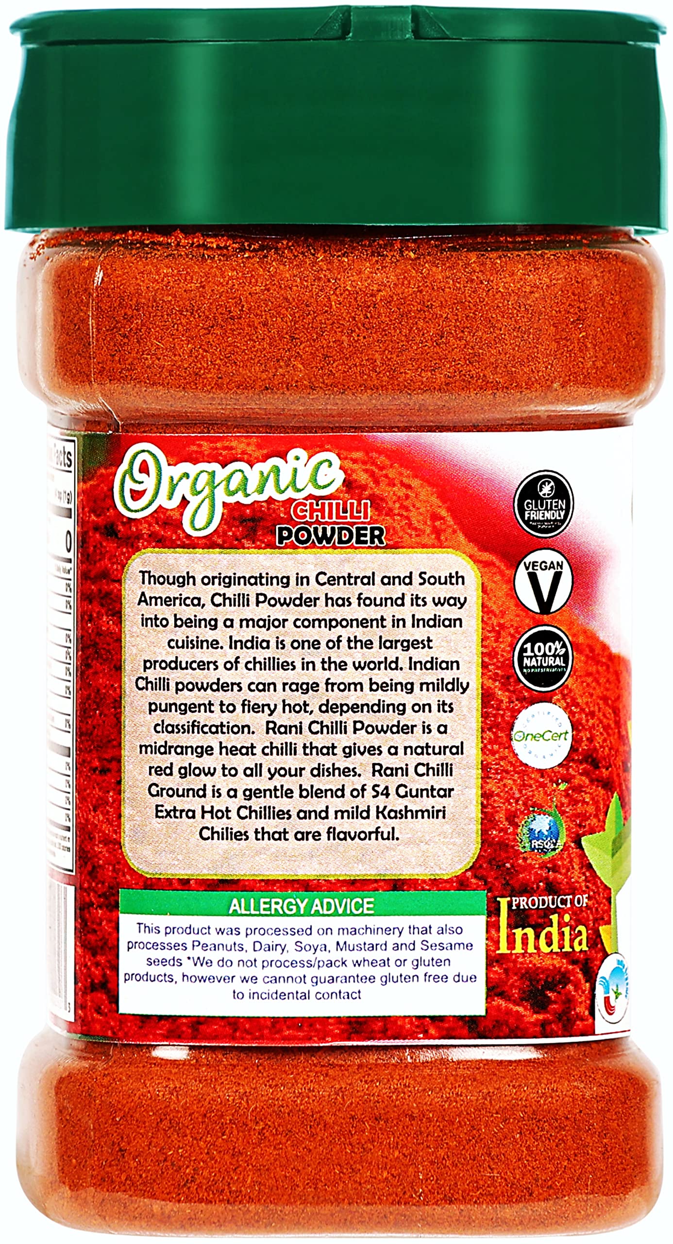 Rani Organic Chilli Powder (Mirchi Ground) 3Oz (85G) Pet Jar ~ All Natural | Vegan | Gluten Friendly | Non-Gmo | Indian Origin |