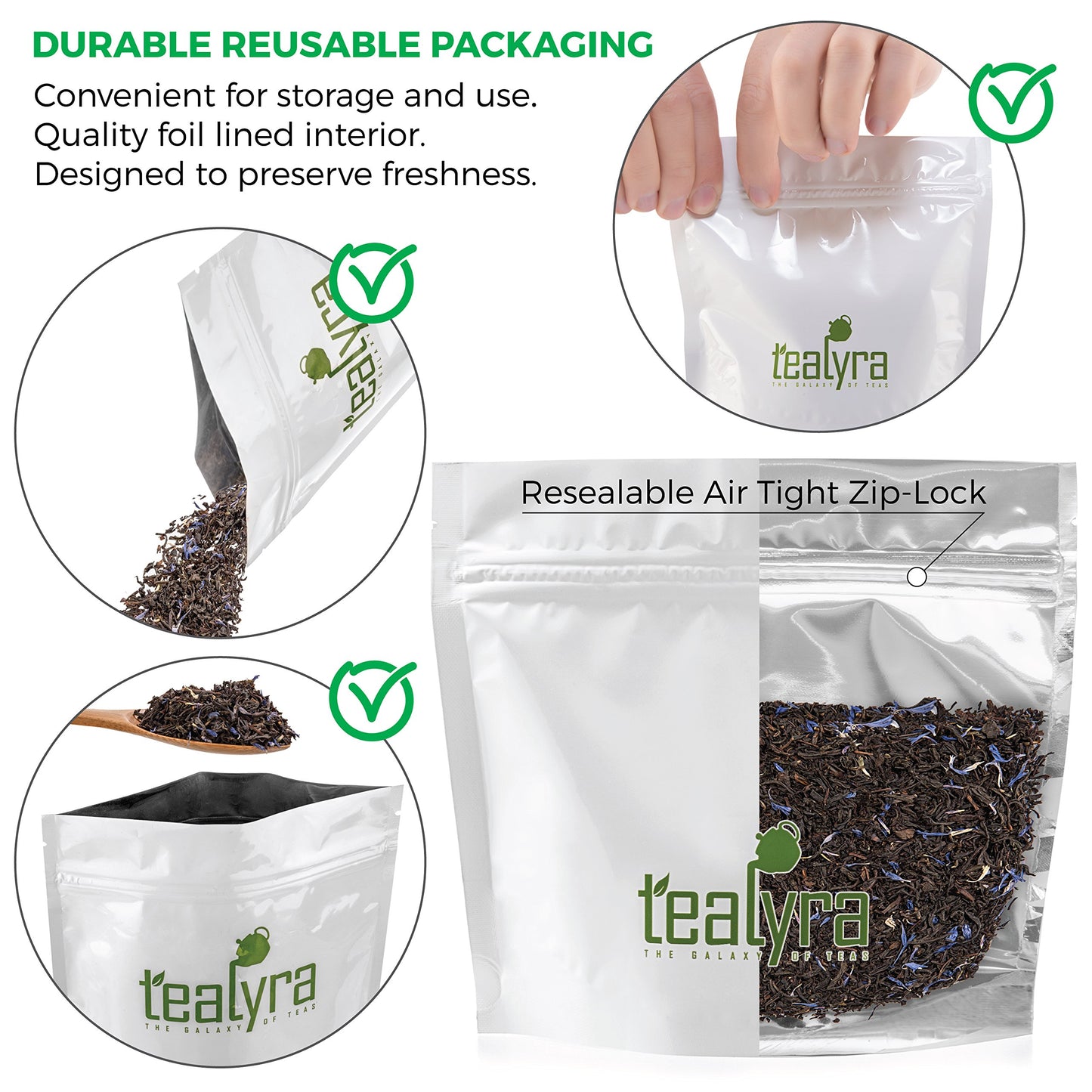 Tealyra Cream Earl Grey Moonlight Loose Leaf Black Tea - Natural, Medium Caffeine, 200g (7-ounce)