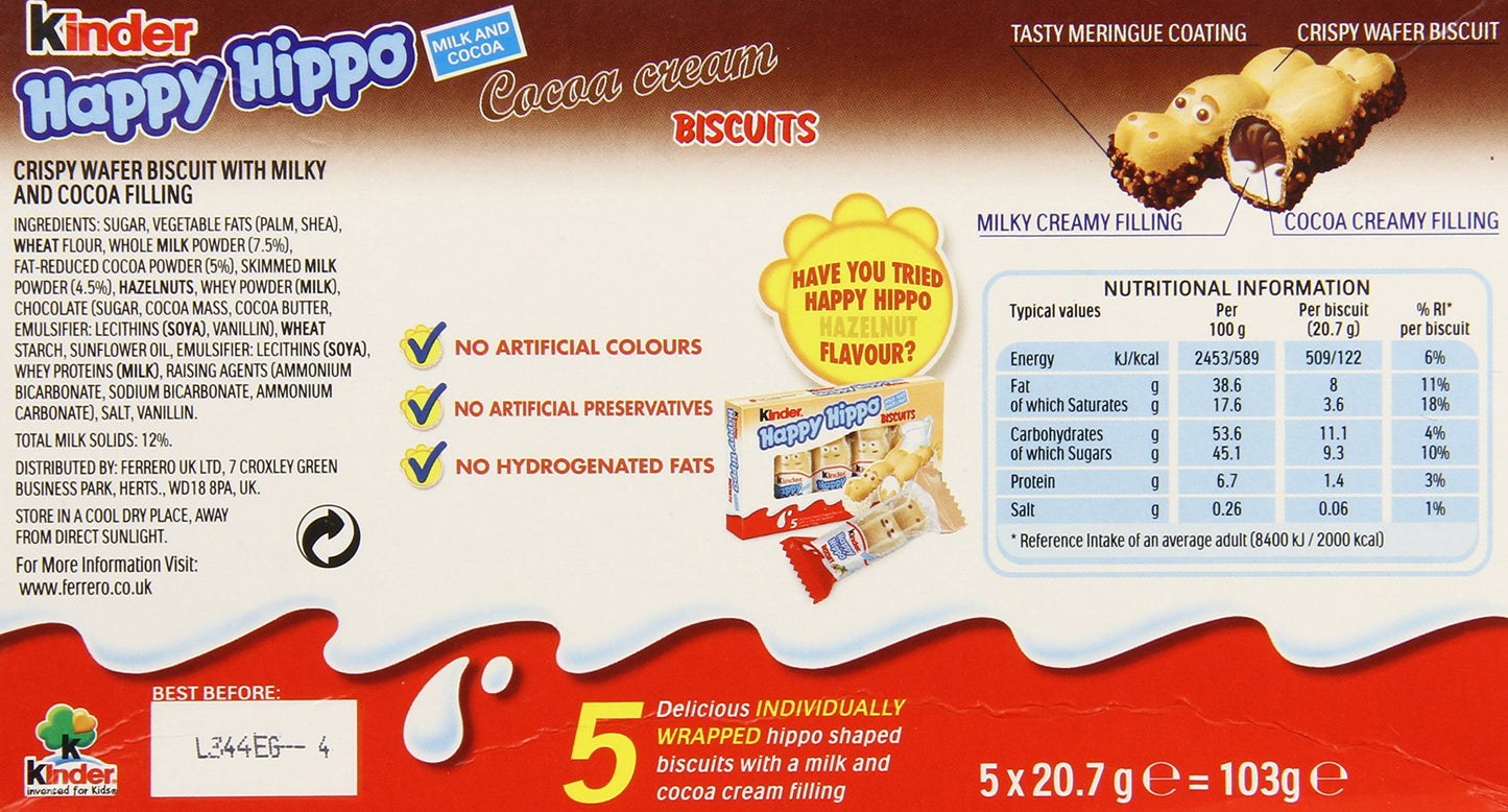 Ferrero Rocher Kinder Hippo-Cocoa Bars, 5 Count