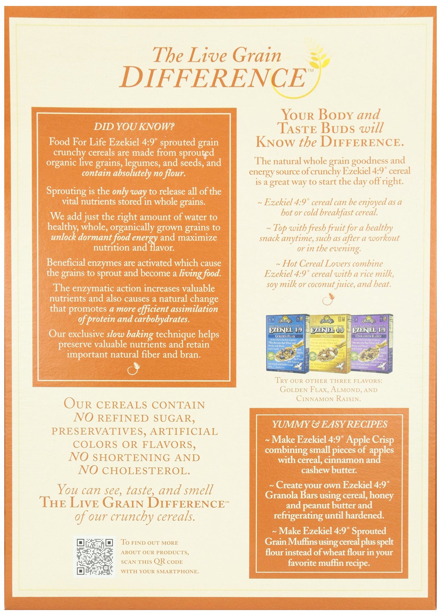 Food For Life, Ezekiel 4:9 Organic Sprouted Grain Cereal, Original, 16 oz