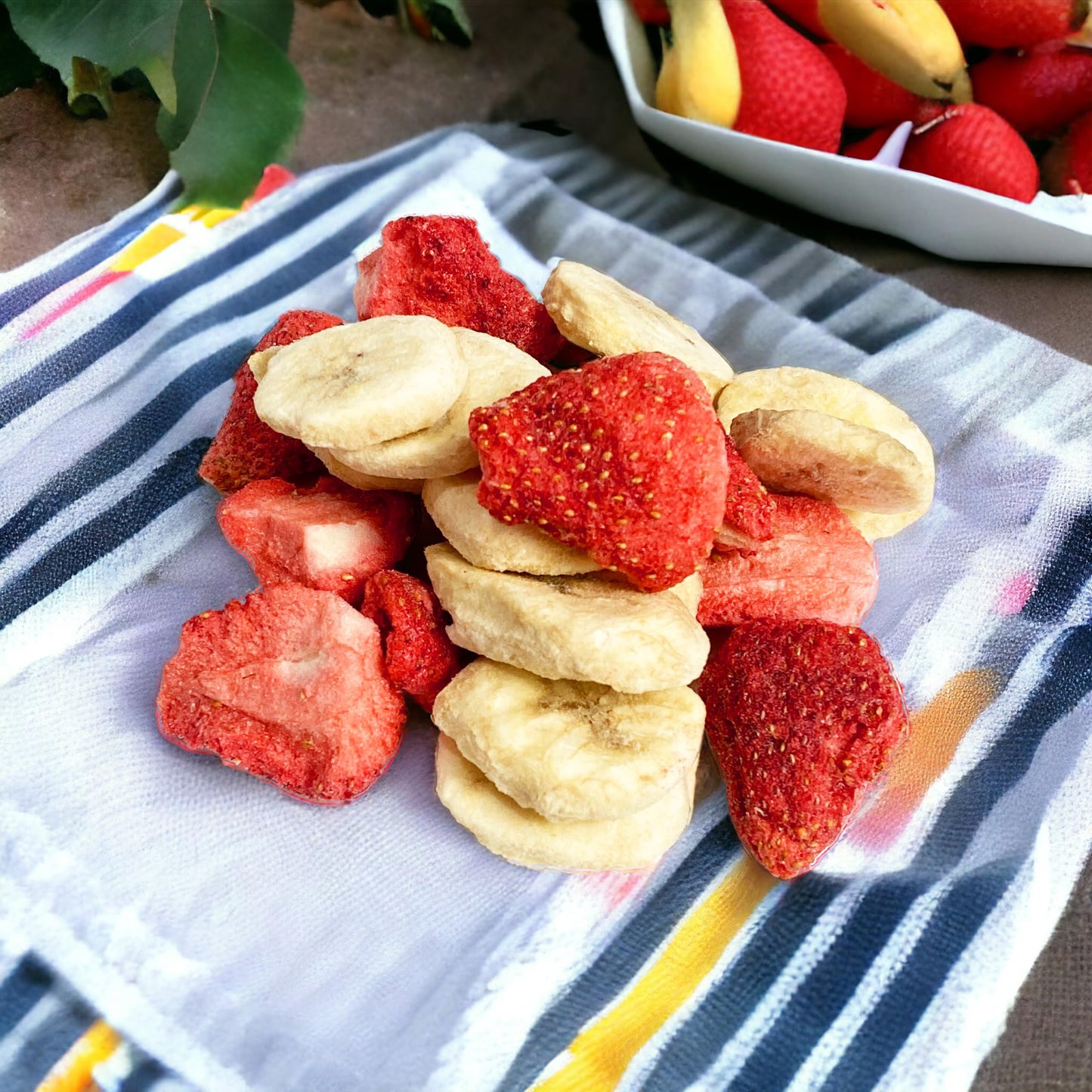 Chavi Freeze-Dried Strawberry Banana - Pack Of 2 X 2 Oz - Healthy 1 Ingredient Superfood - No Added Sugars Or Preservatives - No