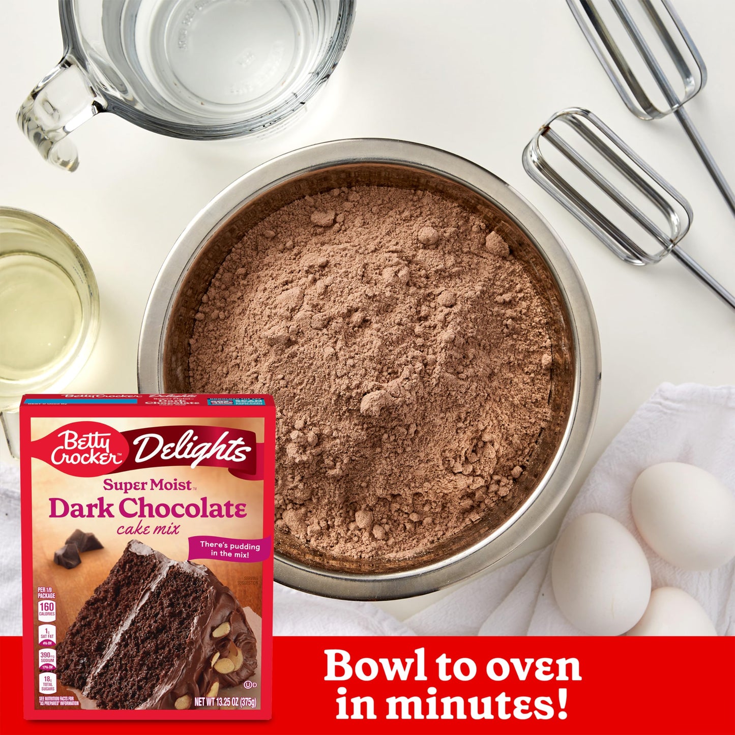 Betty Crocker Delights Super Moist Dark Chocolate Cake Mix, 13.25 oz. (Pack of 12)