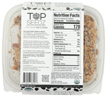TOP SEEDZ Organic 6 Seed Crackers, 5 OZ