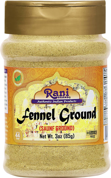 Rani Fennel Ground Powder Spice - All Natural, Gluten Friendly, NON-GMO, Vegan, 3oz (85g) PET Jar - Indian Origin