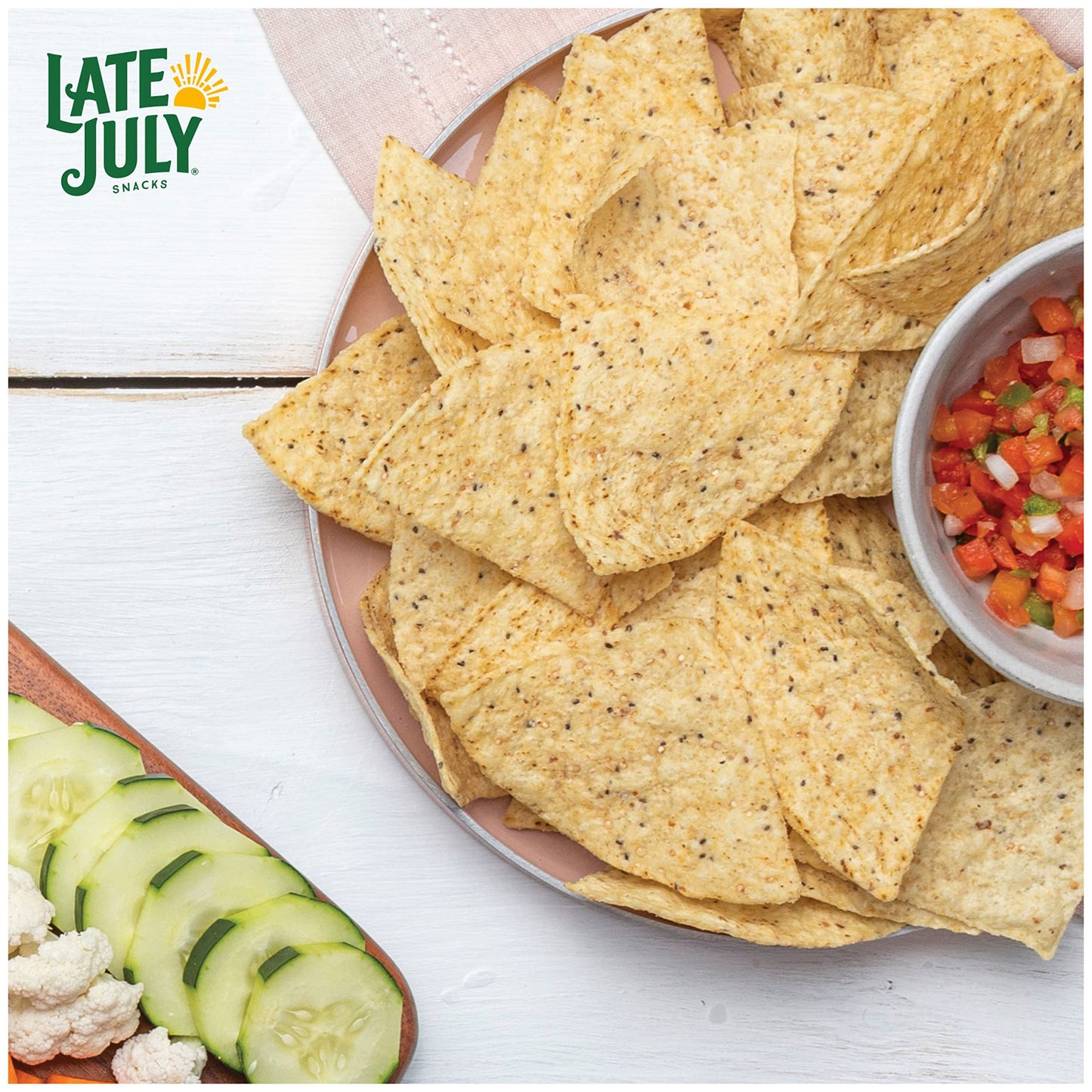 Late July Snacks Thin And Crispy Organic Tortilla Chips With Chia And Quinoa, 10.1 Oz Bag (Pack Of 9)