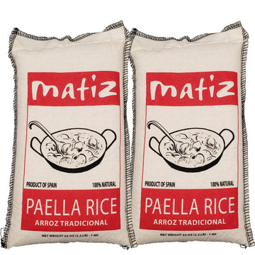 Matiz Valenciano Paella Rice from Sdiscomfort-reducing | Traditional Spanish Medium-Grain | Risotto  Arrs Negre  Seafood Dishes | Natural Flavor | Soy and Gluten Free (2 x 2.2 lbs)