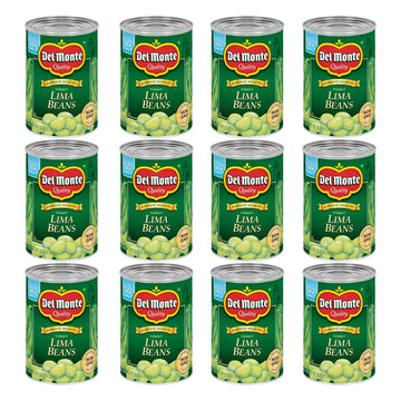 Del Monte Harvest Selects Fresh Cut Green Lima Beans, Canned Vegetables, 12 Pack, 15.25 Oz Can