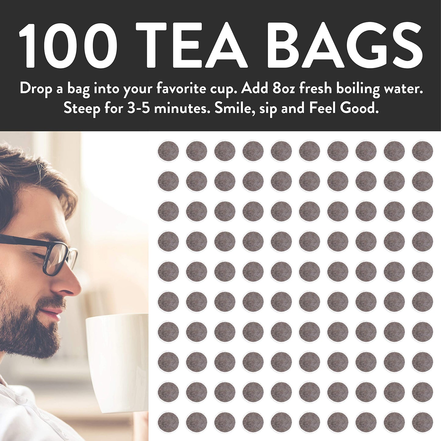 FGO Organic Rooibos Tea  Eco-Conscious Tea Bags  100 Count  Packaging May Vary (Pack of 1)