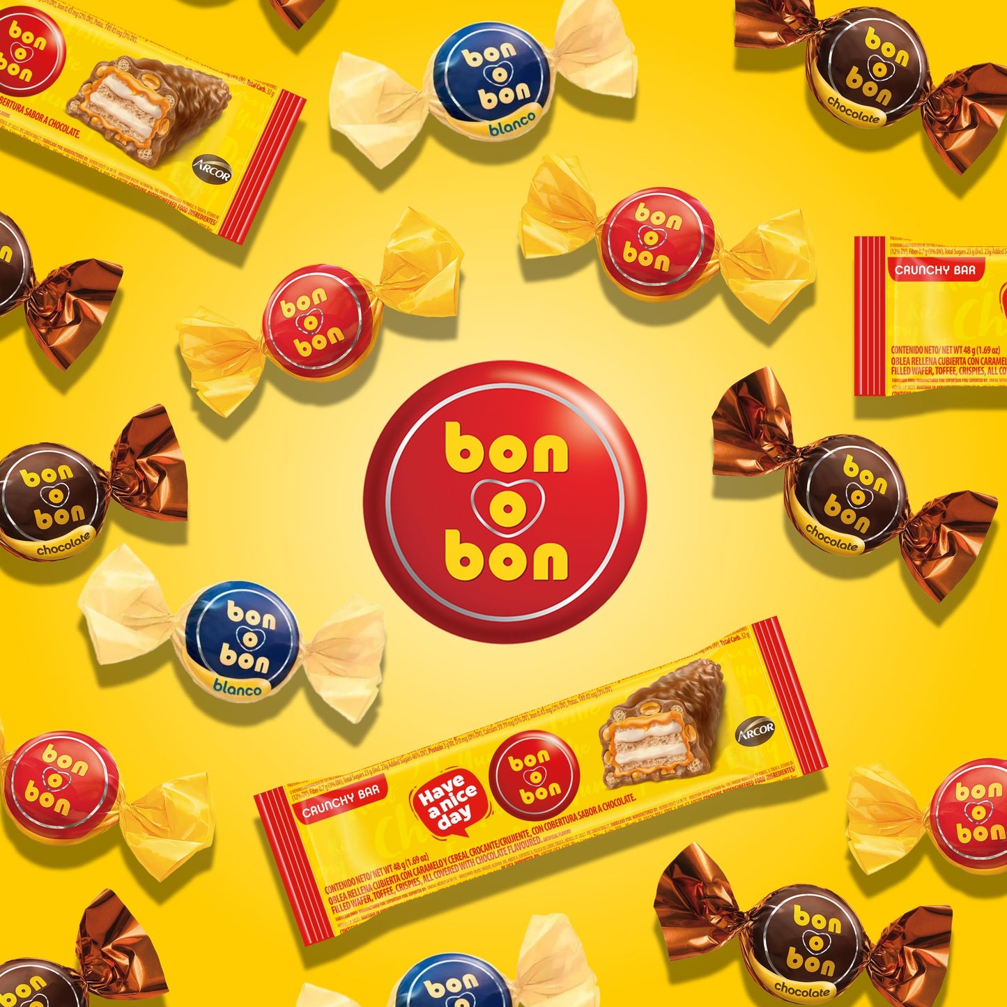 Bon O Bon White Chocolate Bon Bons, Decadent White Chocolate Truffles With A Creamy Peanut & Wafer Filling, 15G X 30 Bonbons