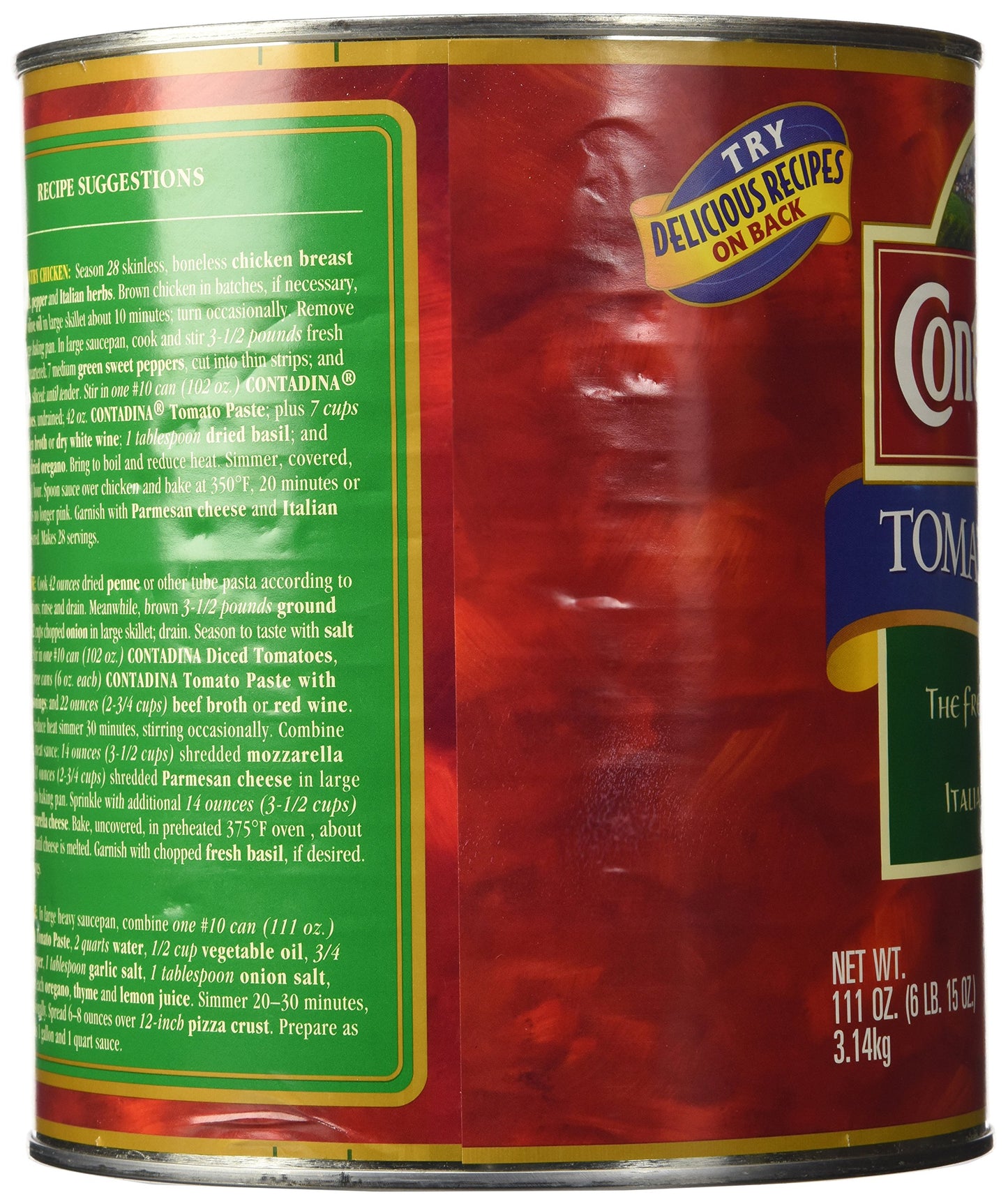 Contadine Tomato Paste, 111-Ounce, 6.93 lbs, Perfect for Cooking & Sauces