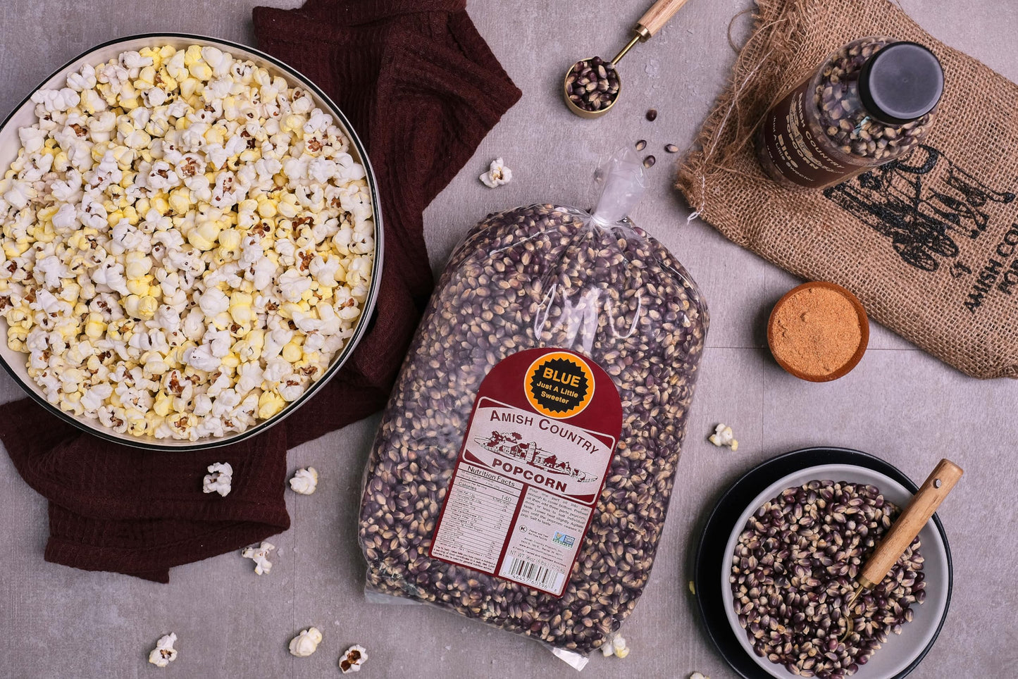 Amish Country Popcorn Blue Popcorn Kernels, 6LB Bag - Non-GMO, Gluten Free, Old Fashioned Popcorn