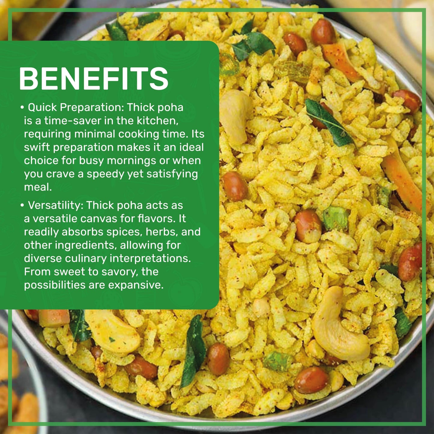 Jiva Organics Organic Poha Thick 2 Pound Bulk Bag - Flattened Rice