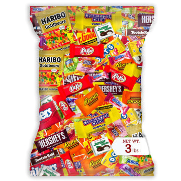 Individually Wrapped Mini Candy & Chocolate Mix - 3 lb Bulk Easter Candy Assortment - Easter Basket Stuffers, Pinata Stuffer Can