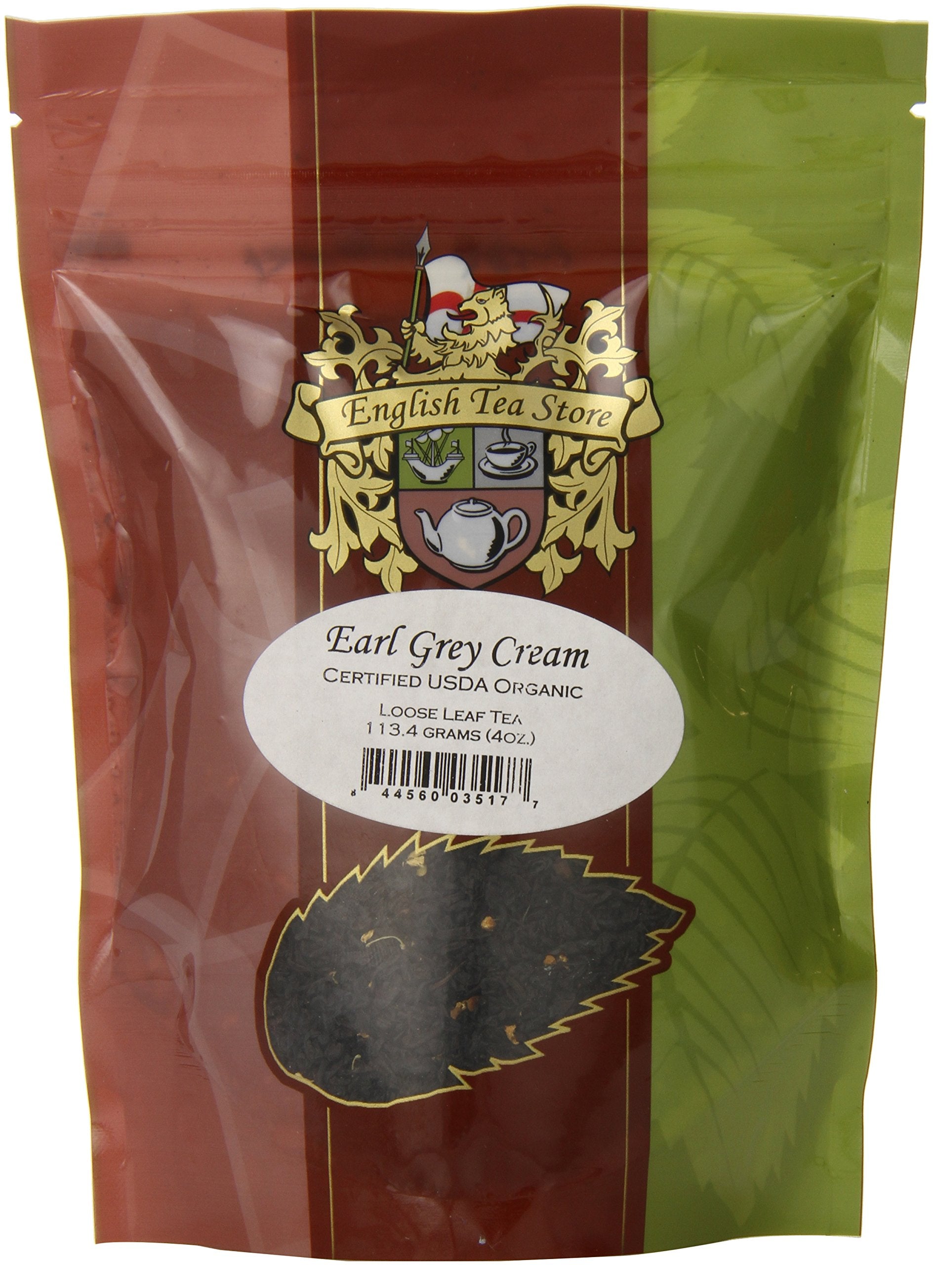 English Tea Store Loose Leaf, Organic Earl Grey Cream Tea Pouches - 4Oz, 4 Ounce