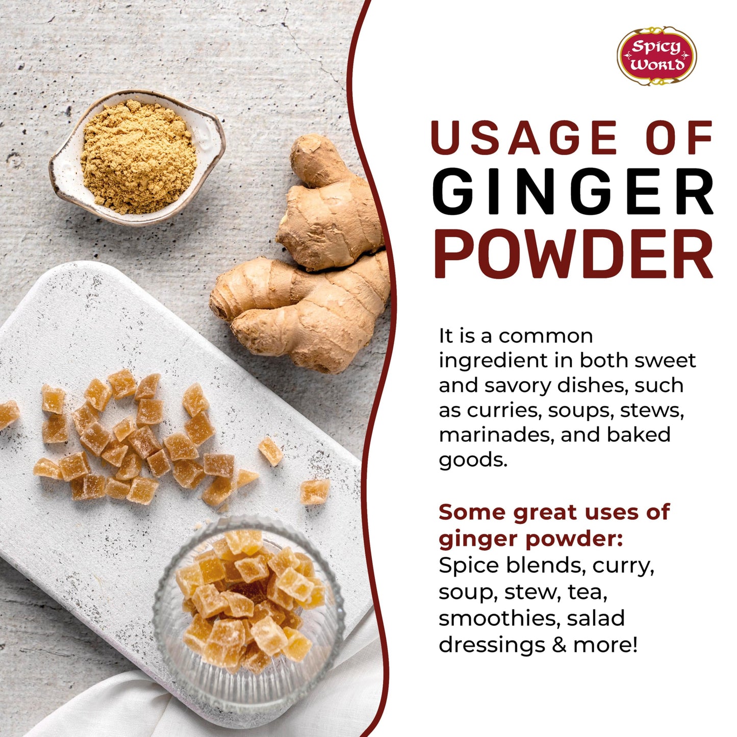 Spicy World Ginger Powder 5 Pound Bulk Bag - Ground Ginger Root