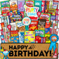 Birthday Care Package (50 Count) Snacks Food Cookies Bar Chips Party Variety Gift Box Pack Assortment Basket Bundle Mix Treat College Students Kids Teens