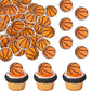 Rsstarxi 48 Pack Edible Basketball Cupcake Toppers - 1.3x1.3 inches - Sports Ball Decorations for Baby Shower Birthday Party