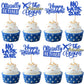 Rsstarxi Cupcake Toppers, 24 Pack Retirement Decoration, Glitter No Work Zone, Paper, 2.8 x 4.4 inches, Design 3 Blue