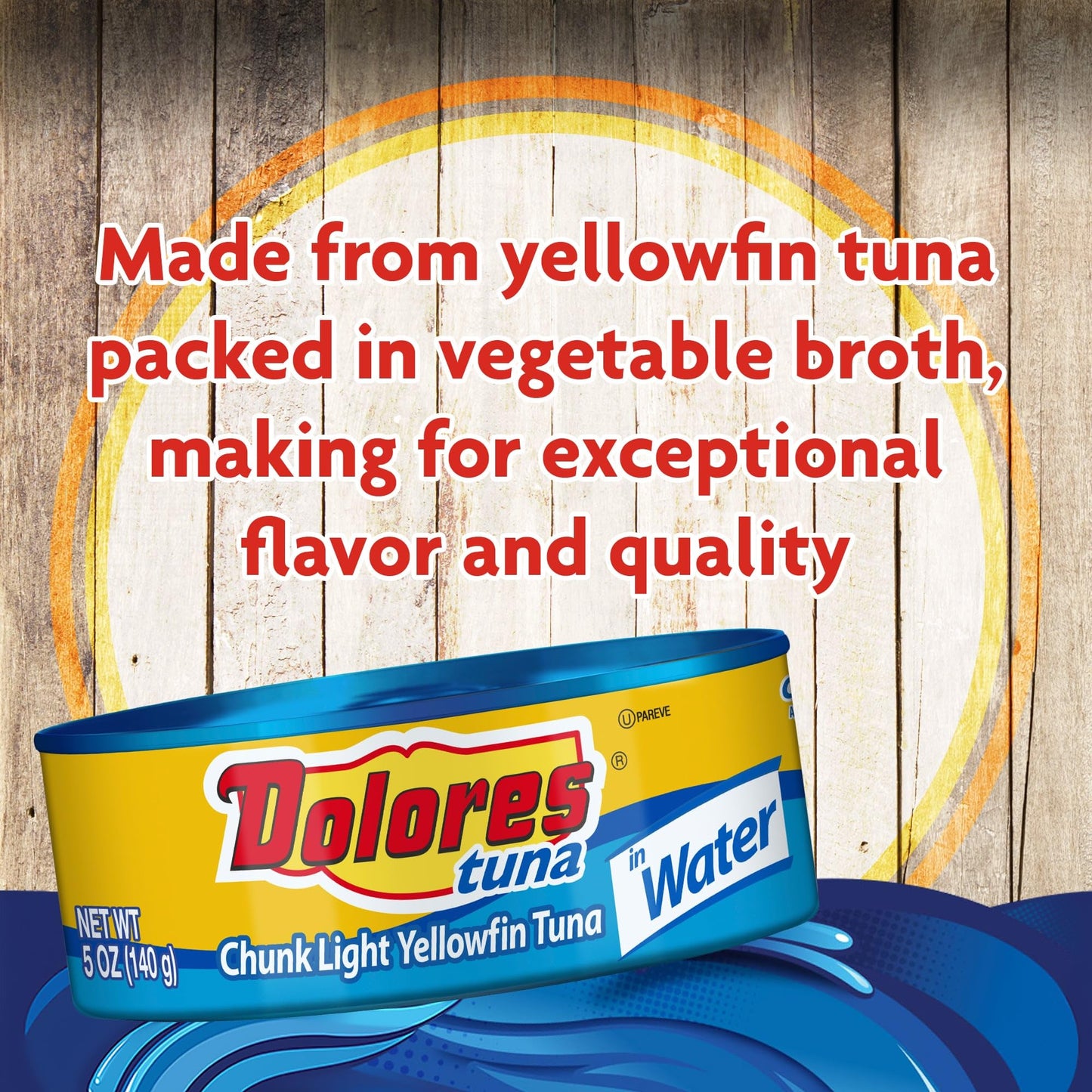 Dolores Tuna Chunk Light Yellowfin Tuna in Water  5oz Canned Tuna (Pack of 24)