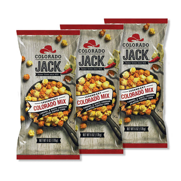 Colorado Jack Popcorn Colorado Mix, Jacks Mix of Caramel, White Cheddar & Jalapeo, Shareable Bags (3 pack), Gluten Free, Whole G