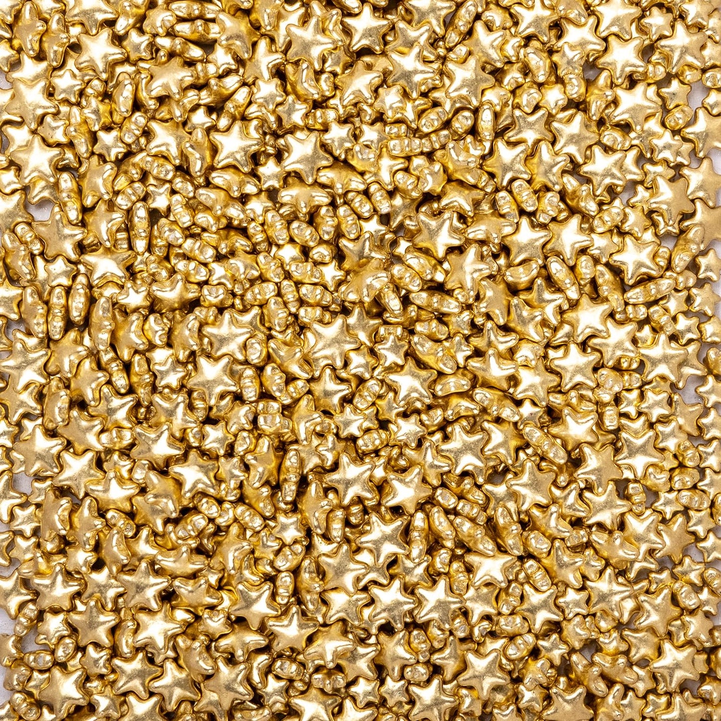 Dazzjoy Edible Gold Sprinkles, Star Sugar Candy Sprinkles For Cupcake Decorating, Food Grade, 4.23Oz, Mix Size, Cupcake Toppers,