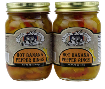 Amish Wedding Hot Banana Pepper Rings, 15 oz. Jars (2 Jars)