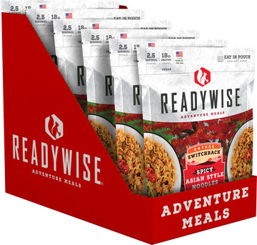 Readywise Outdoor Spicy Asian Style Noodles, Freeze-Dried Backpacking And Camping Meals, Tasty Meals And Snacks For Hiking, Back