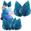 Gyufise 6Pcs Paper Palm Fan Cake Toppers Palm Spear Leaves Fan Cupcake Toppers Cake Insert Decorations Craft DIY Cake Bakeware D