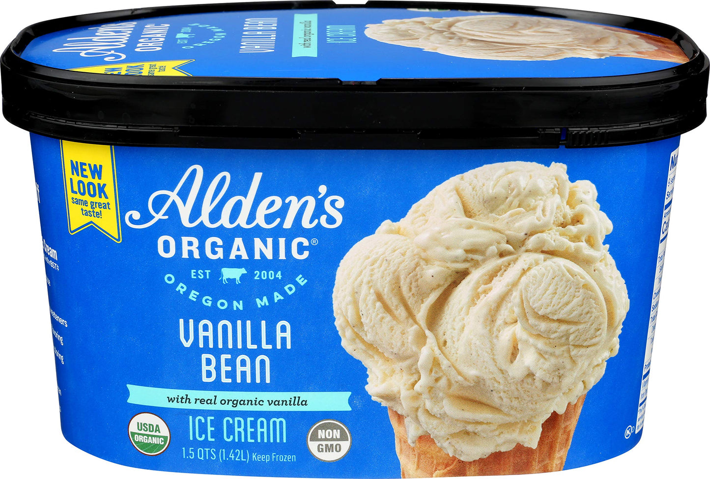 Aldens, Organic Vanilla Bean Ice Cream, 48 oz (Frozen)