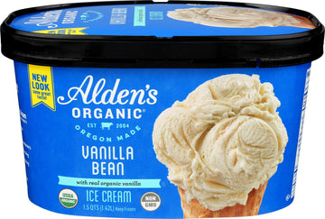 Aldens, Organic Vanilla Bean Ice Cream, 48 oz (Frozen)