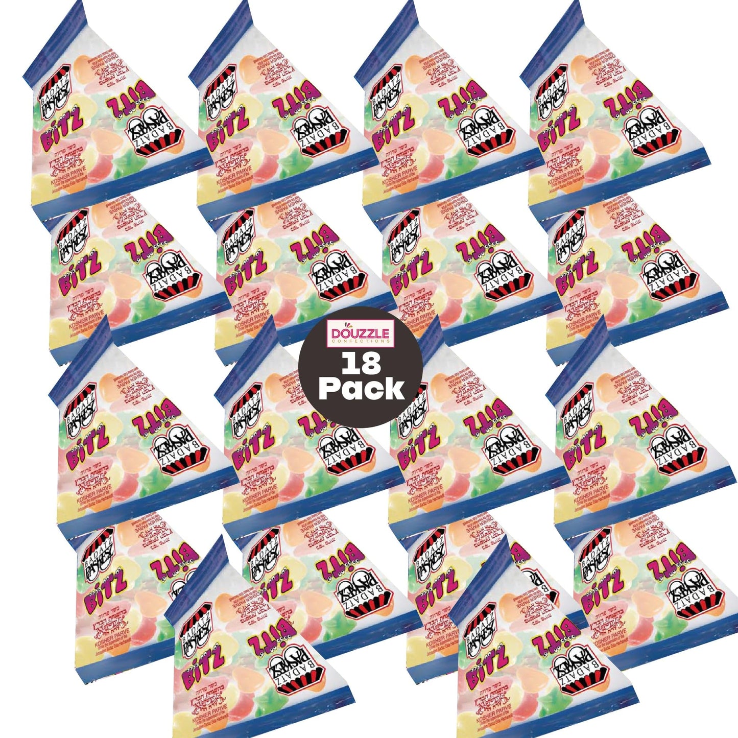 DOUzzle Back To School Fun Time Candy Bitz Bags Mini Candy Packs (18 Count - 1 Pack) Individually Wrapped, Party Favor, Goodie B