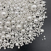 Weraru Edible Silver Pearl Sugar Sprinkles Candy Mixing Size Baking Edible Cake Decorations Cupcake Toppers Cookie Decorating Ce