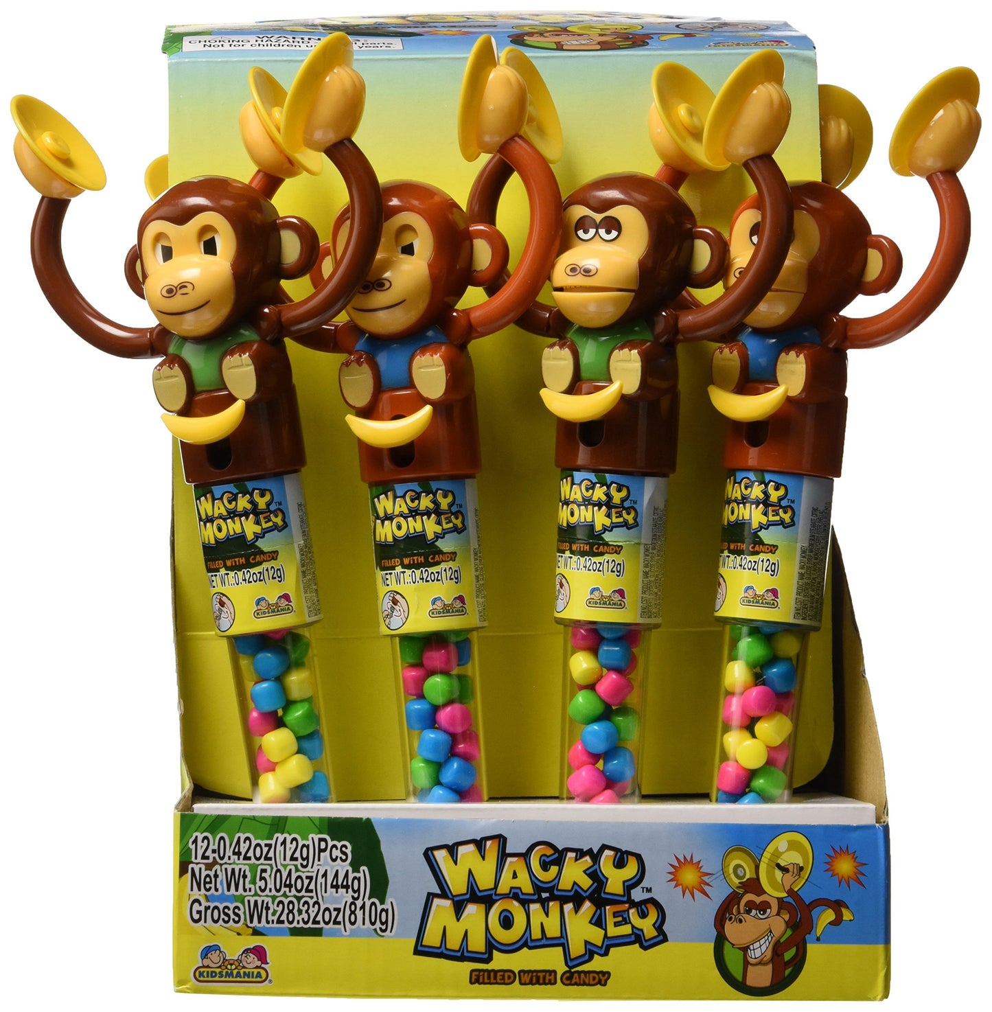 Kidsmania Candy Filled Wacky Monkeys 12 Count Box