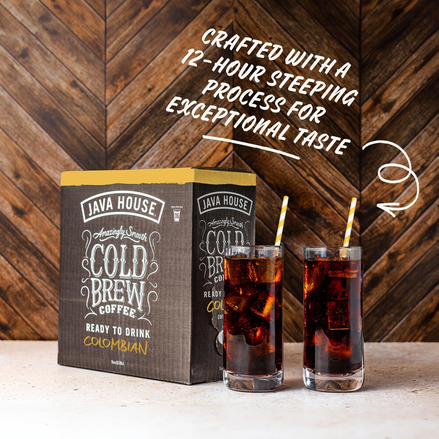 Java House Cold Brew Coffee On Tap, (128 Fluid Ounce Box) Not A Concentrate, No Sugar, Ready To Drink Liquid (Colombian, Pack Of