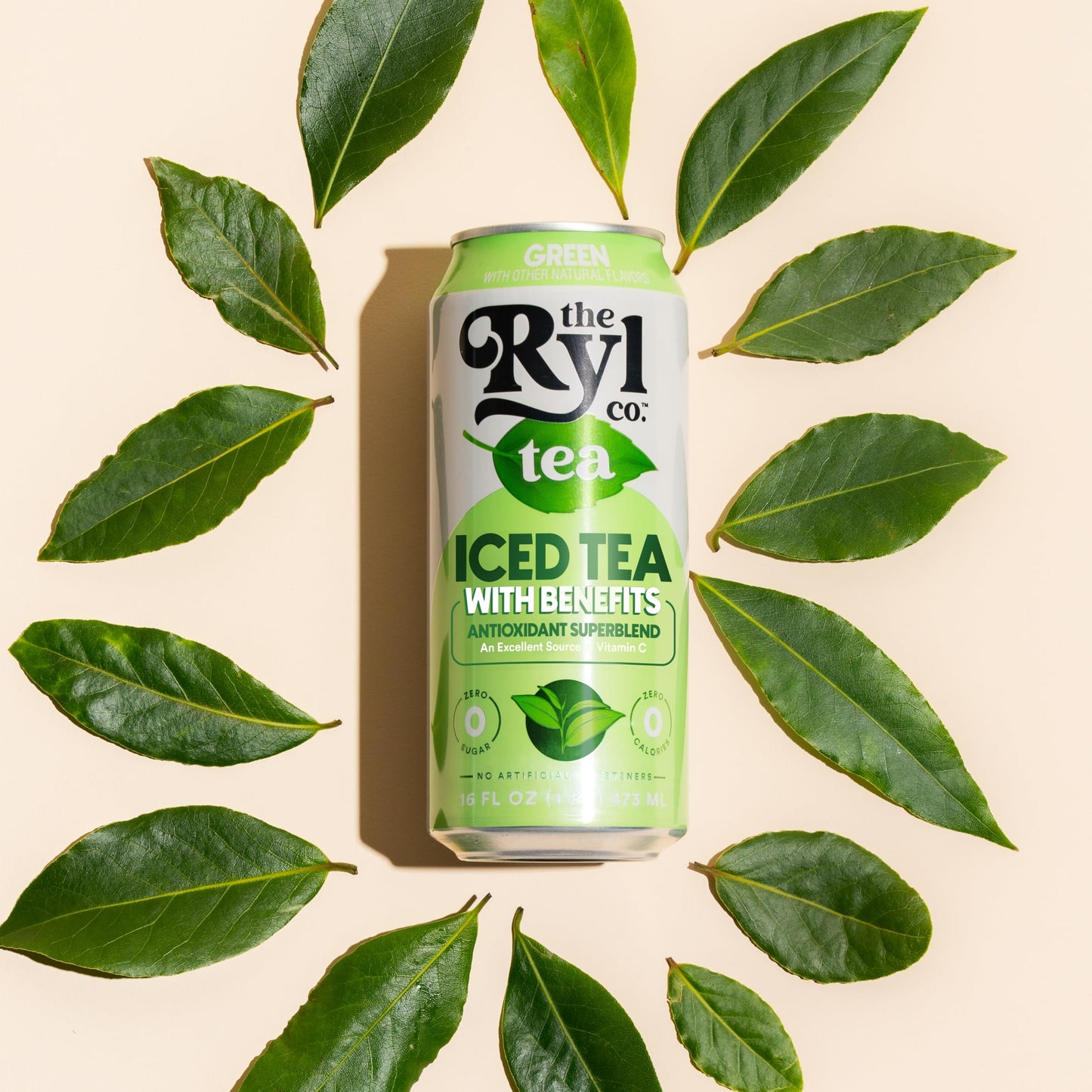 Ryl Iced Tea, Green, Antioxidant Superblend, Zero Sugar, Low Carb, Zero Calorie Iced Tea, 16.0 Fl Oz (12-Pack)