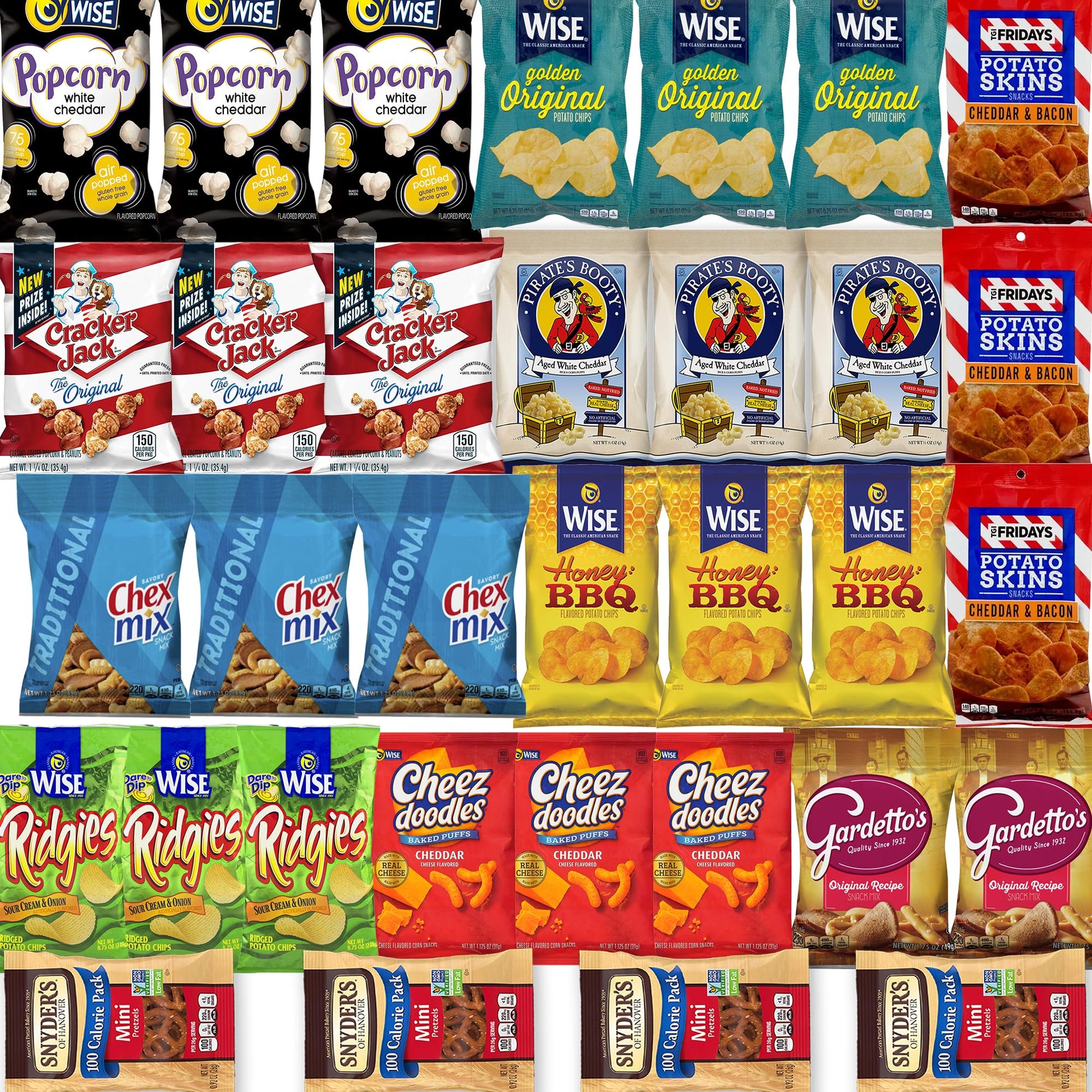 Assorted Chips Variety Pack - Potato Chips, Pretzels, Popcorn, And Healthy Snacks - 50 Count by Bussin Boxes