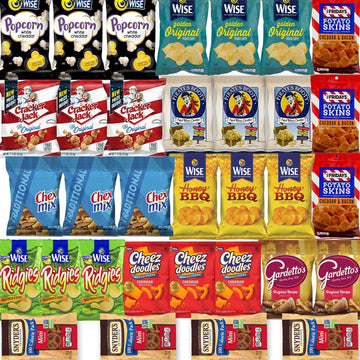 Assorted Chips Variety Pack - Potato Chips, Pretzels, Popcorn, And Healthy Snacks - 50 Count by Bussin Boxes